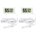 2Pcs Mini Digital Thermometer Hygrometer with Probe TPM-10 Indoor Temperature Humidity Meter LCD Fahrenheit (℉) Display Hygrometer Thermometer Gauge for Incubator Reptile Plant Terrarium - color: White 2PCS