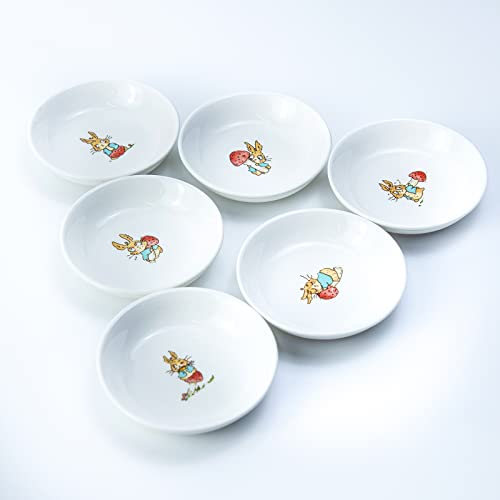 Cute Cartoon Animals Pattern Ceramic Sauce Dishes, Seasoning Dishes, Sushi Soy Dipping Bowls, Appetizer Plates, Dessert Plates, Little Cat Bird Feeding Bowls, Set of 6-Rabbits-3.5 Inch - color: Rabbits, size: 3.5 Inch