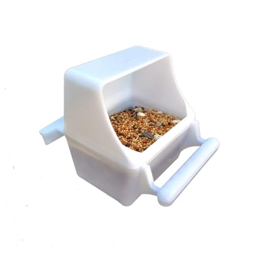 2 Pcs Small Bird Feeder Cup with Removable Lid, Anti-Spill Cage Hanging Food and Water Dispenser Bowl for Parrot Budgie Cockatiel Finch