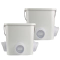 Automatic Chicken Feeder Set Hanging Chicken Feeder No Waste Poultry Feeder Kit 20lb Chicken Feed Container - color: white