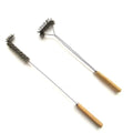 SUNRISE Fryer Brush with Long Handle (Stainless Steel, L and Single Brush) - color: Stainless Steel, size: L and Single Brush