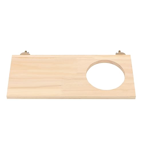 Wontee Bird Perch Stand Wooden Platform for Cockatiels Conures Rats Gerbils Chinchillas Squirrels (M1- with Hole) - size: M1- With Hole