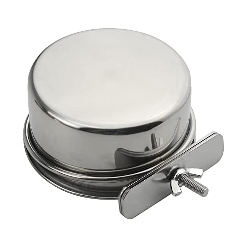 2Pack Bird Feeding Dish Cups Stainless Steel Parrot Feeders Water Cage Bowls with Clamp Holder for Parakeet Conure Cockatiels Macaw Small Animal (10cm)