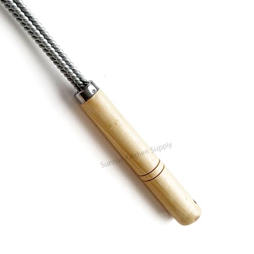 SUNRISE Fryer Brush with Long Handle (Stainless Steel, Double Brush) - color: Stainless Steel, size: Double Brush