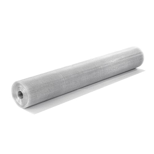 VEVOR Hardware Cloth, 1/2 inch 72 inch x 100 ft 19 Gauge Chicken Wire Fence, Hot-Dip Galvanized After Welding Metal Wire Mesh Roll, Garden Plant Welded Fencing Roll Supports Poultry Netting Cage Fence - size: 1/2 inch 72 inch x 100 ft