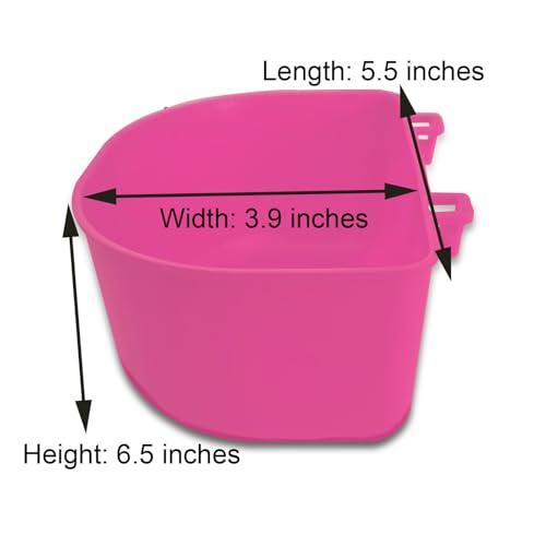 Cage Cups for Chickens 3 Pcs Hanging 25oz Feeder Waterer,Pink Food Bowl Coop Dish Water Dispenser Drinker Grit Container for Rabbits Birds Pigeon Duck and Small Animals - color: PINK