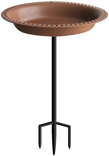 28 inch Lightweight Birdbaths Antique Decoration Detachable Birdfeeder & Bird Bath for Outdoor Garden, Oblong Chocolate - color: Chocolate, size: ¾ gal