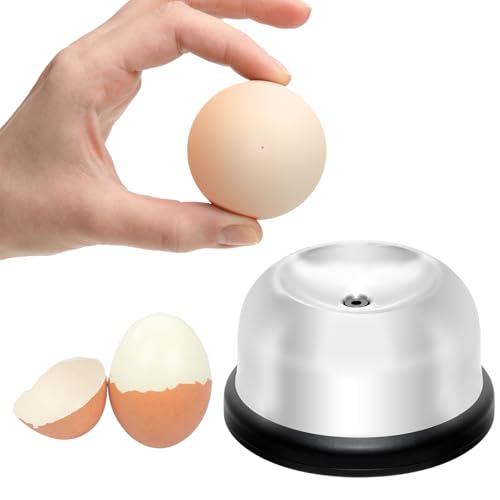 Egg Piercer for Boiling & Baking, Stainless Steel Egg Puncher with Spring-Loaded Needle & Non-Slip Base, Prevents Cracking for Perfect Hard/Soft Boiled Eggs, Eggshell Peeler Tool (Black) - color: Black