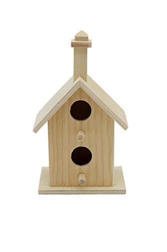 Creative Hobbies® Mini 4 Inch Tall Birdhouse - Set of 4 Styles, Small Unfinished Wood Ready to Paint or Decorate (Pack of 2) - size: 4 Inch Tall (Pack of 2)