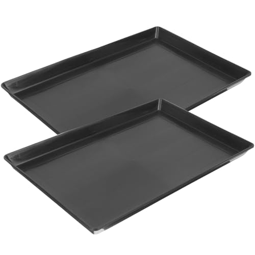 Ipetboom Dog Crate Tray Replacement 2 Pcs Dog Crate Pans Replacement Tray Plastic Bottom Kennel for Pet Cages s Kennels s Cat Rabbit Black Large - size: 44x29cm