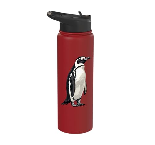 Penguin Stainless Steel Insulated Water Bottle - color: Red