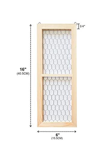 2 Pack Chicken Wire Wood Frame Unfinished Wooden Frame for photoes,Jewelry Crafting Project (Outer 6 x 16 in, Interior 4.3 x 14 in) - size: 6X16 in