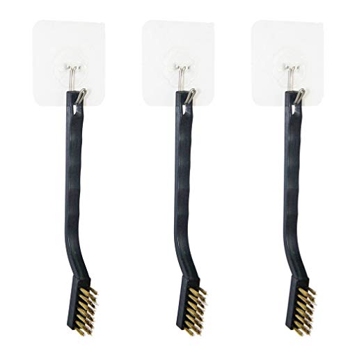 YiwerDer 9PCS MINI Brass Brushes Set, Curved Handle Scratch Wire Toothbrush, Cleaning Welding Slag and Rust - style: 9Pcs Mini Brass Brushes