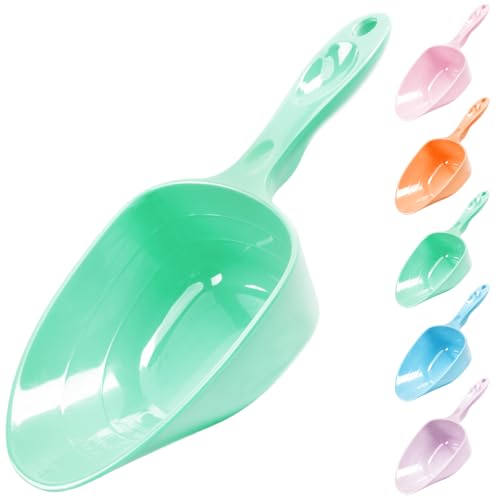 Melamine Pet Food Measuring Scoop, 1 Cup 1/2 Cup 1/4 Cup with Clear Measurement Lines for Dog, Cat, Bird, and Rabbit, Durable, Ergonomic Handle, Dishwasher safe-Green - color: Green