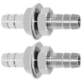 Beduan 1/4" Hose Barb Thru-Bulk Bulkhead Straight Hex Union Stainless Steel Fitting(Pack of 2) - size: 1/4" Hose Barb, style: Pack of 2