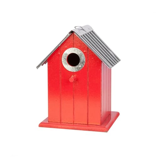 Corrugated Metal Colorful Wren/Chickadee Bird House