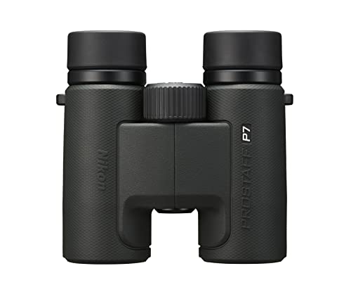 Nikon PROSTAFF P7 10x30 Binocular | Waterproof, fogproof, rubber-armored compact Binocular, oil & water repellent coating & locking diopter | Official Nikon USA Model | 6. Degree Angle of View, fogproof, Nitrogen Filled Waterproof down, field of view at 1