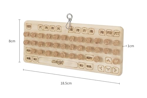 LOS ANDES Parrot Chew Toy with Soft Corks, Wooden Biting Training Toy and Foraging Bird Toys,Bird Cage Accessories, Parakeet Toys - size: Keyboard