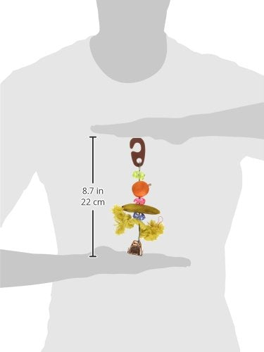 Penn-PLAX Bird-Life Fruit Kabob Bird Toy with Bell – Various Textures, Materials, and Colors – Great for Parakeets and Other Small Sized Birds – Small - size: Small