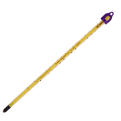 SP Bel-Art H-B Easy-Read Liquid-In-Glass Laboratory Thermometer, -10 to 110°C, Total Immersion, Enviro-Safe, Lead-Free, Biodegradable, Accurate, NIST Traceable for Labs, Pharma, Food Processing - size: -10 to 150°C, 200mm Length, style: Partial Immersion