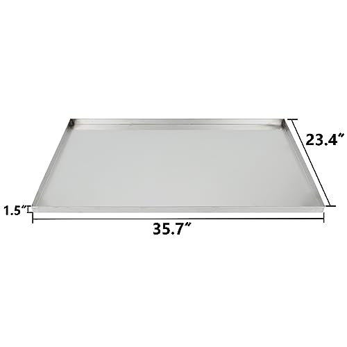 Confote Stainless Steel Replacement Tray for Dog Crate, 35.7"x23.4" Pet Cage Floor Pan Chew-Proof & Crack-Proof - size: 35.7"L x 23.4"W x 1.5"H
