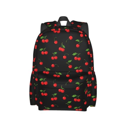 Cherry Kids Backpack School Backpack Teens Bookbag for Girls Boys Hiking Camping Travel Sports - color: Cherry