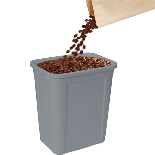 Ashfield & Harkness Airtight Pet Food Grey Storage Container, 23 Qt | Holds 20 lbs of dry food - BPA-free HDPE plastic - silicone airtight seal - scoop included - slim design - color: Grey, size: 20 lbs