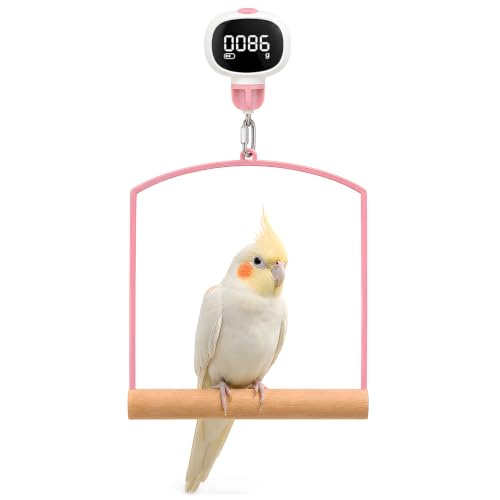 Hanging Bird Weight Scale,Parrot Scale with Swing,Digital Bird Cage Perch Scale for Easy Weight Monitoring,Suitable for Conures, Budgerigars,Finches,Lovebirds and Small Moderate-Sized Birds (Pink)
