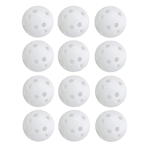 Low Noise No Bells Cat Ball Toy, 12Pcs White Plastic Golf Balls with Holes, Funny Interactive Cat Toys for Bored Indoor Cats,Cute Kitten Kitty Toys(1.65") - color: White, 12/Pack