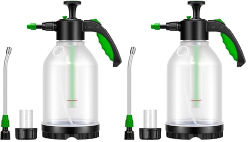 VIVOSUN Pump Sprayer, Portable Water Spray Bottle for Spraying Plants, Flowers, Weeds and Cleaning, Hand Pump with Side Filling Port, Measuring Cup, Adjustable Nozzles (Pack of 2) - size: 70oz (Pack of 2)