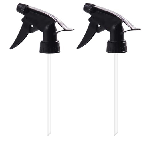 2 Pack Plant Mister Sprayers Watering Nozzles for Glass Spray Bottle with Plastic Top Pump and Adjustable Mist Spray Nozzle, Clear