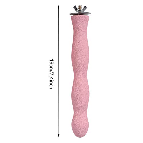 Natural Wood Bird Perch with Beak Grinding Bar, Climbing Standing Stick Cage Toy for Parakeets, Cockatiels, African Grey, Budgies & Small Parrots