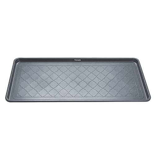 Boot Tray Extra Large 40"x20" - All-Weather, Multi-Purpose | Water-resistant recycled polypropylene, 1.25" raised edges – ideal for mudroom, entryway, garage, pet feeding mat or potted - style: Grey