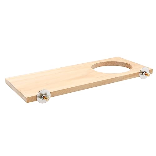 Wontee Bird Perch Stand Wooden Platform for Cockatiels Conures Rats Gerbils Chinchillas Squirrels (M1- with Hole) - size: M1- With Hole