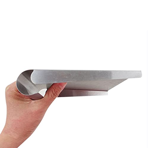 5.9 Inch Stainless Steel Food Scooper, Cutting-board Scraper | One-Piece Metal Ice Scooper, Cast Square Food Scoop with Sides, Flour Utility Scoop with Multi-Purpose Use, Silver
