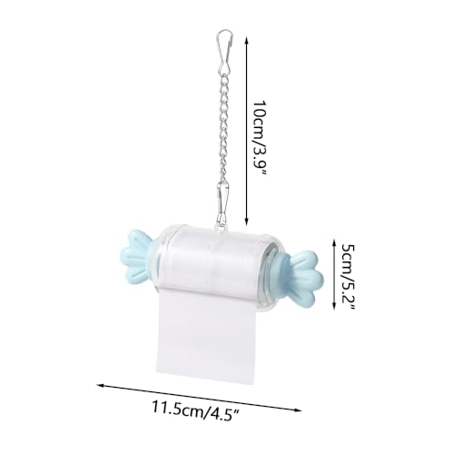 MiOYOOW Parrot Shredding Toy, Bird Foraging Roll Paper Holder with Hanging Chain for Parakeet Cockatiel Conure Lovebird - color: Blue