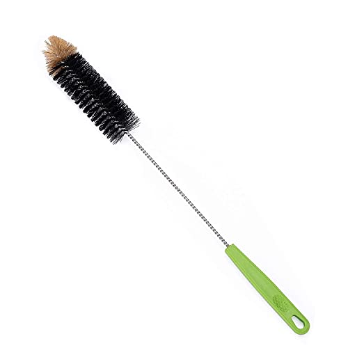 Long Bottle Brush, 17 in Bendable Cleaner Brushes for Cleaning Neck Beer Bottles, Wine, Baby Bottles, Water Bottles, Tumblers, Flask, Bird Feeder, Vase, Pipes and Brewing Supplies Black/1Pack - color: Black/1pcs