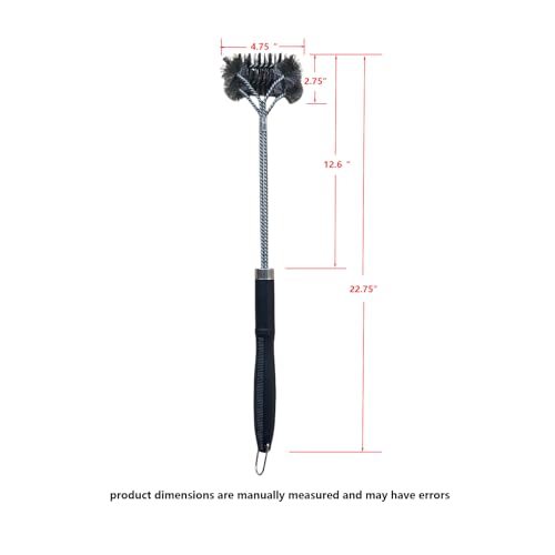 SUNRISE Fryer Brush with Long Handle (Stainless Steel with Plastic Handle, Double Brush) - color: Stainless Steel With Plastic Handle, size: Double Brush