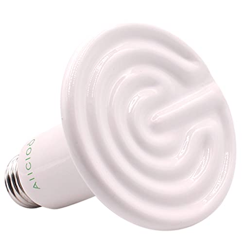 Aiicioo Reptile Heat Lamp Bulb -60W Ceramic Heat Emitter No Harm No Light Infrared Heater Lamp for Chicken Coop Lizard Aquarium Snake Outside Dogs Brooder 110V,White - color: ['White'], size: ['60W']