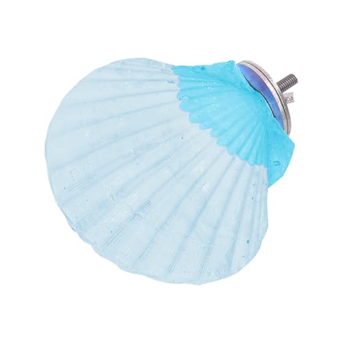 Bird Perches for Cage, Abrasive Surface High Calcium Mineral Parrot Perch Stand - Bird Nail File for Claw & Beak Health, Colorful Ceramic Bird Cage Accessories (Blue, Shell) - color: Shell Blue
