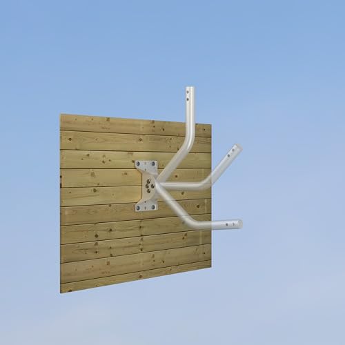 Universal Adjustable Mounting Pole, Steel J-Mount for Attic Outdoor Roof Wall Installation, Weatherproof Mast Pole, Mounting Bracket and Hardware Included (Diameter 1 1/4", Length 16 1/2", White) - size: 16.5"