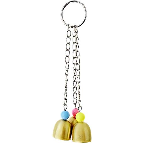 SunGrow Parrot Bell Toy Accessory, Galvanized Steel Jingle Chime Set with Hanging Clip, Cage Chew Play Item for Cockatiel Conure Lovebird, Small Bird Plaything Sound Enrichment