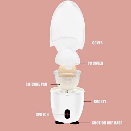 Electric Egg Scrambler in Shell, Golden Egg Spinner Hard Boiled Egg Mixer for Babies, Soft Silicone Pad, Two Way Rotation, Save Time and Effort (US Plug)
