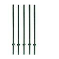 Heavy Duty 7 Feet Green, Pack of 5 Metal Fence Post, for Garden Wire Fence U-Channel Steel Garden Sign Post - size: 7',5 PCS