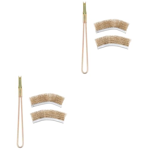 NOLITOY 2sets Bird Cage Cleaning Brush Extra Handle Wire Cleaner for Parrots and Birds Effortlessly Reaches All Corners of Cages - color: Assorted Colorx2pcs, size: 24X3X2CMx2pcs