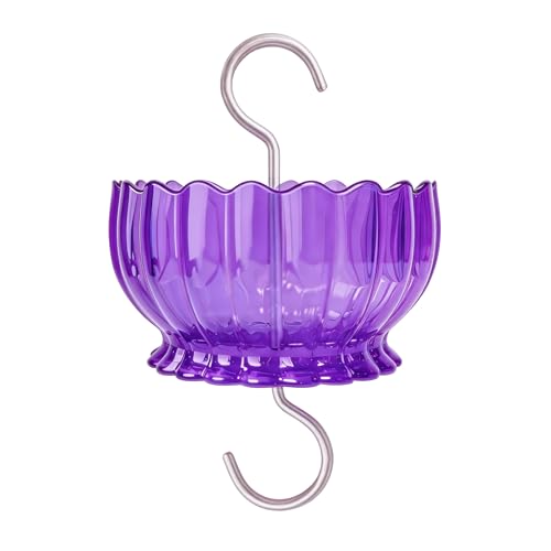 9oz Plastic Ant Moat for Hummingbird Feeder, Purple Daisy Insect Guard | Stainless Hooks, Floral Buffer, Transparent Nectar Protector, Water Barrier Blocking Bugs, 9 Ounce/270ml Capacity - color: Purple, size: 1PC/Pack