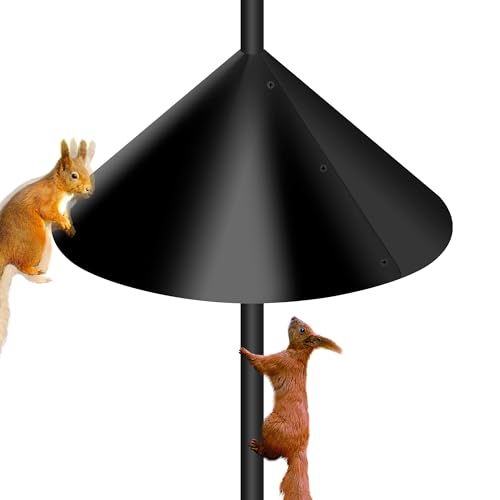 Wide Squirrel Baffle for Bird Feeder Pole, Outdoor Pole Mount Stopper & Guard,Squirrel Proof Cone (1 Pack, Black) - style: 16IN-1pcs