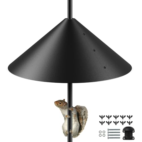 19 Inch Metal Squirrel Baffle for Bird Feeder Pole | Outdoor Squirrel Proof Bird Feeders, Bird House Guard for Shepherd’s Hook, Rust Chew Proof Heavy Duty - style: Pole Mount