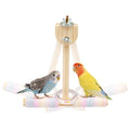 Bird Cage Accessories, Wooden Swing Perch Toy with Rope and Plastic Circle, Parakeet Toys, Bird Toys for Budgies, Cockatiels, Lovebirds, Green Cheeks, Small to Medium Birds