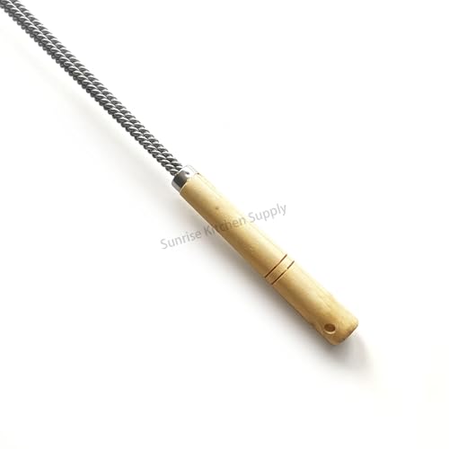 SUNRISE Fryer Brush with Long Handle (Brass, Double Brush) - color: Brass, size: Double Brush